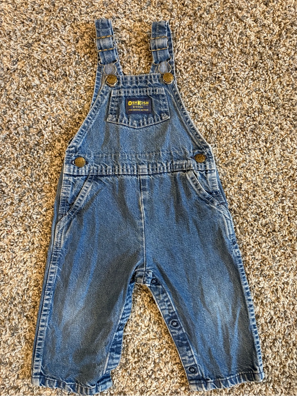 Oshkosh B’Gosh 18 Month Classic Denim Overalls 100% Cotton